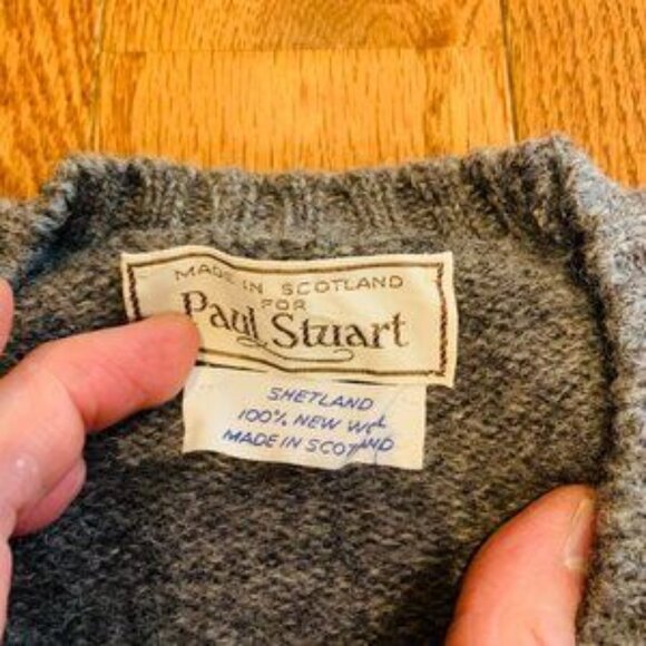 Paul Stuart Sweater Mens 100% Wool Crewneck Pullover Size Large Made In Scotland - Picture 8 of 16